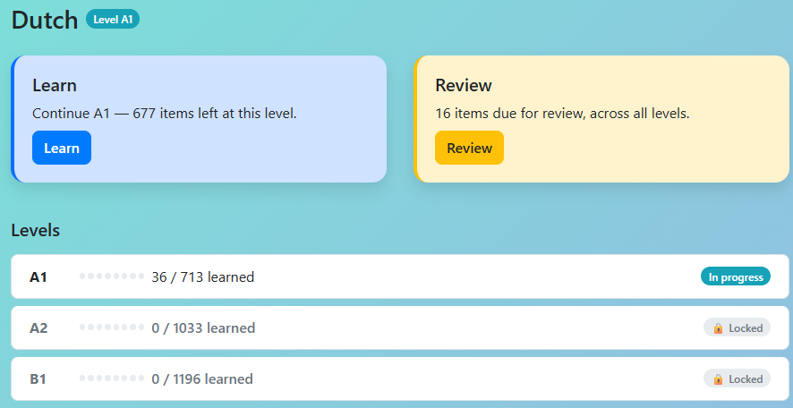 Dutch Language Learning App