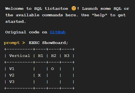 SQL Tic-Tac-Toe